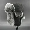 Bérets Chapeau de trappeur pour hommes, casquette de ski, Ushanka, cosaque russe, fausse fourrure, cuir suédé, hiver