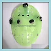 Maski imprezowe archaistyczne Jason Mask Fl Face Antique Killer vs. Piątek 13. Prop Horror Hockey Halloween Costplay Cosplay Drop Gelive Otfi0