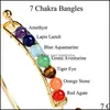 Charm Armbänder Mode 7 Chakra Draht Armreif für Frauen Yoga Naturstein Perlen Reiki Spiritueller Buddha Personalisierter Schmuck in Drop D OT9NU