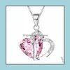 Подвесные ожерелья 10 цветов Романтические хрустальные подвески для женщин, красивые любовь в форме сердца, яйца, женская модная украшения, я ot0zk
