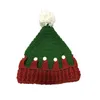 Cappelli Famiglia Cappello lavorato a maglia abbinato Colore a contrasto Cappello invernale a forma di albero di Natale Fedora per bambini Adulti