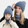 Basker mamma baby tvådelar akryl stickning hatt vinter s förälder-barn lady utomhus varmt öronskydd ull