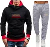 2 peças definir Sweatsuit Mens Tracksuits marca camisolas Suits Cor Sólida Homens Mulheres Trilha Suor Terno Casaco Homem Designer Pullover Hoodies + Calças Define Sportsuit Casual