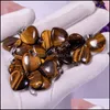 Konst och hantverk Natural Stone 20mm Heart Tigers Eye Opal Pink Quartz Star Healing Pendants Charms DIY f￶r smycken Tillbeh￶r som g￶r Dhzuu