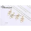 Chains Zinc Alloy Golden Mini Leaves Charms 10Pcs/Lot For Diy Fashion Drop Earrings Jewelry Making Accessories Delivery Necklaces Pen Dhku0