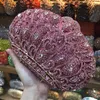 Evening Bags Red Crystal Bag Beaded Day Clutches Lady Wedding Clutch Mini Purse Rhinestones Handbags Silver Pink