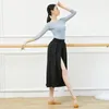 Vêtements de danse vêtements de danse femme adulte jupe de Ballet pratique moderne pantalon à jambes larges Performance élégant Hakama à haute fente