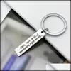 Key Rings Personalized Keychain Drive Safe I Need You Here With Me Engraved Aluminum Fashion Jewelry Boyfriend Father Day Gift Drop D Dhxq5
