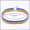 Sautoirs Gay Pride Rainbow Choker Collier Pour Hommes Femmes Et Dentelle Chocker Ruban Collier Avec Pendentif Lgbt Bijoux Drop Delivery Neckl Otkhz