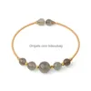 Perles Strand En Gros 3Pcs Pierre Naturelle Cristal Décoration À La Main Géométrique Littéraire Simple Doré Femme Personnalité Mâle Bracelet Ha Dhgd6