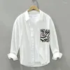 Casual shirts voor heren Men kleding 2023 Gedrukt geborduurd shirt met lange mouwen heren trendy brede Koreaanse vintage los