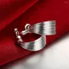 Studörhängen 925 Sterling Silver Earring High Quality Fashion Woman Jewelry Retro Line Ear Hook Holiday Presents