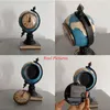 Decorative Figurines Objects & 24cm Vintage Globe Shape Watch Resin With Clock Retro Ornaments Living Room Home Office Decoration