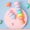 HighLighters 6 Color Kawaii Cookie Highlighter Pen Conjunto de caneta macaron Bolo Fluorescent Marker para desenho Paint Art Kid Gift School