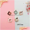 Charms 10st akryl Lucky Grass Fourleaved Clover Alloy Pendants Fit DIY örhängen Armbandsmycken Tillbehör FX401 Drop Delivery Fi DHPLW