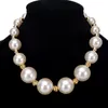 Gargantilla Gargantillas Collar de moda Collar Llamativo Cristal Grandes perlas de imitación para mujeres Regalos de boda JewelryChokers Pear22