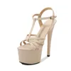 Sandali Scarpe da ballo Spogliarellista Tacchi alti Donna Spettacolo sexy Party Club Piattaforma 17 cm Matrimonio con tacco alto