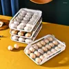 Storage Boxes Automatic Rolling Egg Box Kitchen Items Refrigerator Organizer Household Transparent Drawer Tray Space Saver