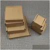 Presentförpackning 5st 15Size Small Kraft Paper Corrugated Box Thicked Postal Brown Packaging Smycken Gift1 Drop Delivery Home Garden Fest DH1ZS