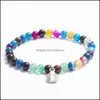 Bracelets De Charme Naturel De Guérison Cristal De Pierres Précieuses Bijoux Agate Perles Pour Femmes Hommes Couple Pendentif Élastique Bracelet Q302Fz Drop Delive Dhz5U