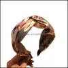 Headbands Fashion Floral Knot Headband For Women Girls Satin Wide Bezel Hairbands Twisted Hair Hoop Adt Accessories Drop Delivery Je Otkdx