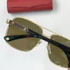 Дизайнерские солнцезащитные очки для мужчин женщины подпись C de Carti Sun Glasses Fashion Retro Trend Gold рама стеклянная линза очки для двойного моста Optio