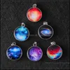 Charms Space Universe Galaxy Luminous DIY Jewelry Finds Components Nackband Armband Pendant Charm 2,7 cm mode Runda 1 5Ly Q2 DH6OS