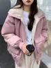 Trench feminina casacos alienígenas gatinhos de inverno parkas mulheres lã quente lã lã gentil de pelúcia senhora casual slim streetwear lixo jaquetas sólidas