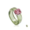 Solitaire Ring Colorf راتنجات شفافة Rhinestone Simple Square Square Rings for Women Trendy Jewelry Gift Drop Droper