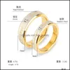 Couple Anneaux Mode Amour Pour Femmes Accessoires En Acier Inoxydable Hommes Bijoux Fiançailles Or Cristal Bague De Mariage Drop Livraison Otrka