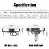 All Terrain Wheels DC 12V Marine Boat Transom LED Stern Light Round Stainless Steel Cold White Tail Lamp Yacht Accessories Warm White/White