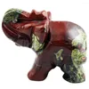 Sieradenzakken 2 "Groene Aventurine Guardian olifant Pocket Stone Figurines Gesneden edelsteen ambacht tafelkast decor kamer decoratie huis