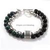 Perlenstrang Matte Onxy Stone Mixed Mtiple Natural Verschiedene Farben Charms Verstellbares Kettenarmband für Unisex Paar Geschenk Drop De Dhigl