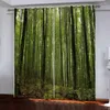 Tenda Tende oscuranti per finestre 3D di lusso per la decorazione della foresta verde della camera da letto del soggiorno