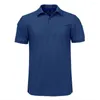 Men's Polos Men POLO Shirt T-shirt Solid Color Turn-down Collar Short Sleeves Pullover Match Casual Split Summer Tops