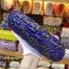 Sacs de soirée Xiyuan éblouissant cristal d'or femmes métal bleu embrayages sac hardcase fête de mariage fleur mariée sac à main d'embrayage sac à main