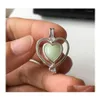 Pendant Necklaces Solid 925 Sier Hollow Dobe Heart Love Locket Cage Can Hold 79.5Mm Pearl Beads Mounting Drop Delivery Jewelry Pendan Dhnv3