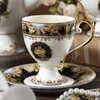 Tasses soucoupes porcelaine tasse à café turque et soucoupe luxe Royal réutilisable os chine écologique Tazas café service à thé HH50BD