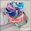 Headbands Cross Knotted Tiedye Hairband Headband Hair Hoop Wide Women Cute Fashion Accessory Headwear Bezel Elastic Bands Drop Deliv Ot7Vo