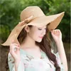 Chapeaux à large bord femme 2023 chapeau de soleil été Anti-UV dame femmes solide disquette paille pour plage Eger22