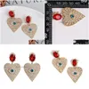 Dangle Chandelier Fashion Jewelry Peach Heart Diamond Eye Earrings Rhinstone Stud Drop Delivery Dhsxx