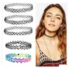 Chokers Stretch tattoo Charking Colar Gothic Punk Grunge Henna Elastic 12 Cores para Moda Mulheres Droga Desenho Jóias de Jóias