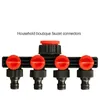 Watering Equipments 4-Way Tap Connector Garden Hose Splitter Faucet Water Drip Irrigation Tools Distributor Adapter