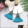 Dangle Chandelier Vintage Triangle Triangle أقراط للنساء البوهيميان الطويل مهدئًا في دوريه.