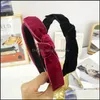 Headbands Elegant Veet Bow Hairband For Wedding Party Women Hair Accessories Knotted Headwrap Head Bands Black Red Hoop Drop Deliver Ottdm