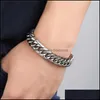 L￤nkkedja casual m￤n armband god kvalitet rostfritt st￥l manlig personlig charm armband sl￤pp leverans smycken ot64n