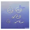 Charms Sea Chamsantique Silber vergoldet Ocean Wave Connector Charmsdiy Ohrring Halskette Schlüsselanhänger Suppliesjewelry Accessories Drop Delive Dhzh9