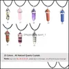 Искусство и ремесла 32Colors Natural Stone Reiki Healing Hexagonal Opal Amethysts Quartz Pink Crystal Chakra Pendum Pu Chee Collece Dr Dhqwr