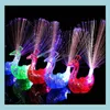 Autres événements Fournitures de fête Creative Peacock LED Bague Lumières Faisceaux Discothèque Couleur Anneaux Lampe à Fibre Optique Enfants Enfants Ha Dh3Jl