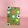 Present Wrap Style Kraft Paper Tote Bag Creative Football Tie-Dye Business Colorful Shopping Baggift